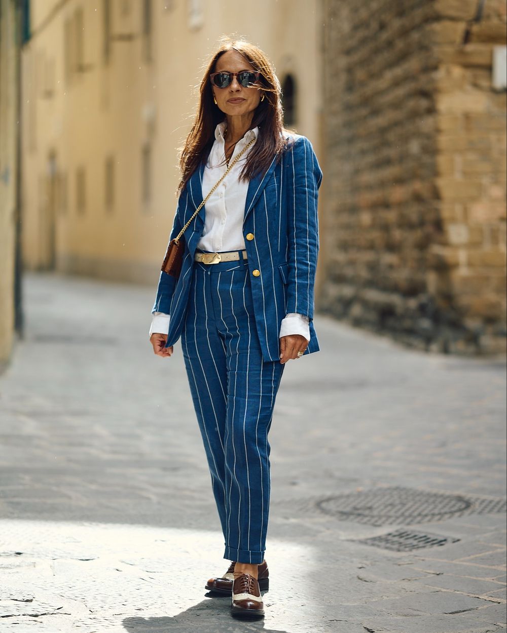 Navy Blue striped Summer Suit