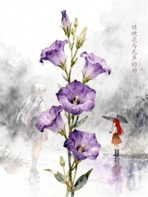 桔梗花与无声的雨